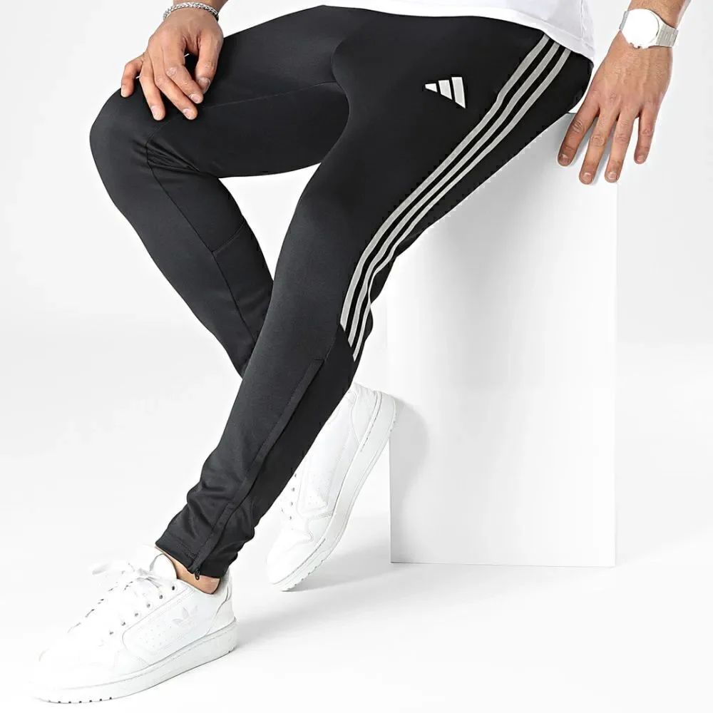 Adidas Messi Track Pants Men's M Soccer Sportswear Black Silver HR4352 Zippers